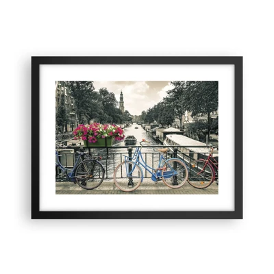 Plakat i sort ramme - Farverne i Amsterdams gader - 40x30 cm