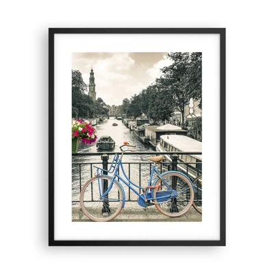 Plakat i sort ramme - Farverne i Amsterdams gader - 40x50 cm