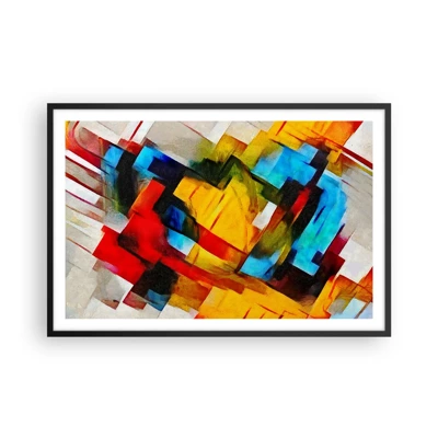 Plakat i sort ramme - Flerfarvet lagdeling - 91x61 cm
