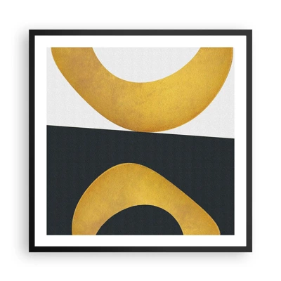 Plakat i sort ramme - Først: guld - 60x60 cm