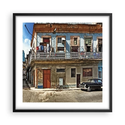 Plakat i sort ramme - Havana stemning - 50x50 cm