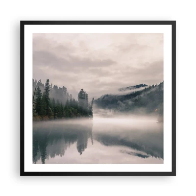 Plakat i sort ramme - I drømmen, i tågen - 60x60 cm