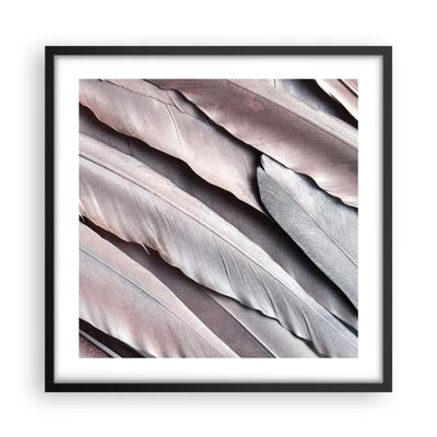 Plakat i sort ramme - I lyserødt sølv - 50x50 cm