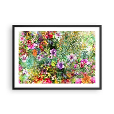 Plakat i sort ramme - Ind i blomsterne ved fortabelse - 70x50 cm