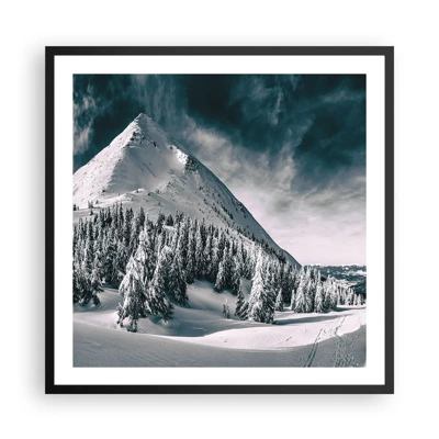 Plakat i sort ramme - Land med sne og is - 60x60 cm