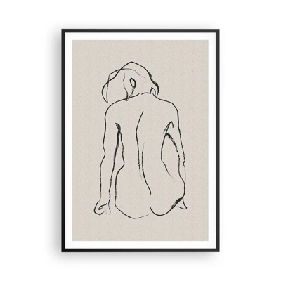 Plakat i sort ramme - Nøgen pige - 70x100 cm