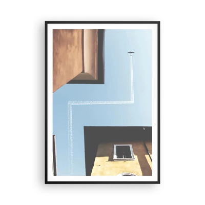 Plakat i sort ramme - Over den urbane labyrint - 70x100 cm