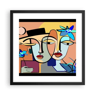 Plakat i sort ramme - Picassos randez vous - 40x40 cm