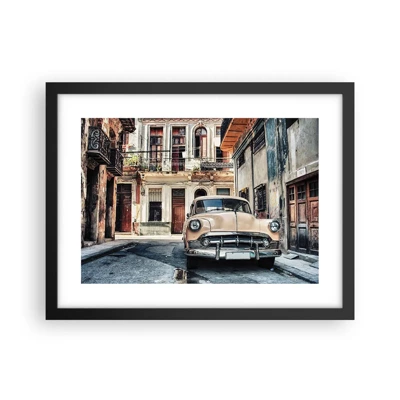 Plakat i sort ramme - Siesta i Havana - 40x30 cm