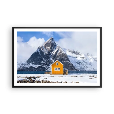 Plakat i sort ramme - Skandinavisk ferie - 91x61 cm