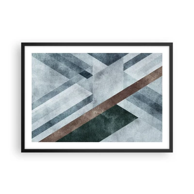 Plakat i sort ramme - Sofistikeret elegance i geometri - 70x50 cm