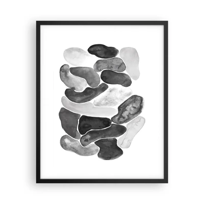 Plakat i sort ramme - Stenet abstraktion - 40x50 cm