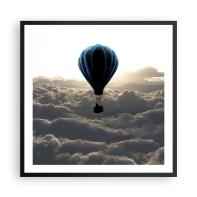 Plakat i sort ramme - Vandringsmand over skyerne - 60x60 cm