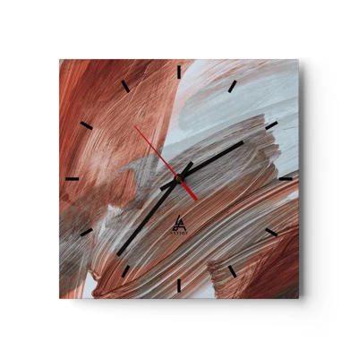 Vægur, Uret - Efterårsagtig og blæsende abstraktion - 30x30 cm