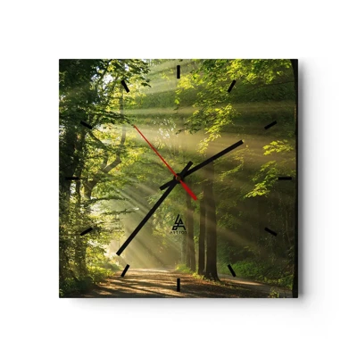 Vægur, Uret - Øjeblik i skoven - 40x40 cm