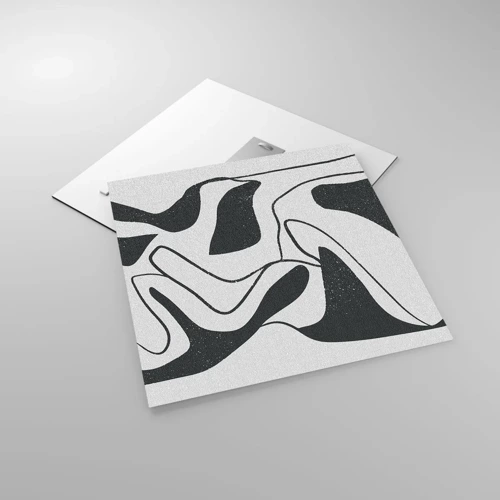 Billede på glas - Abstrakt leg i en labyrint - 50x50 cm