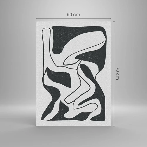 Billede på glas - Abstrakt leg i en labyrint - 50x70 cm