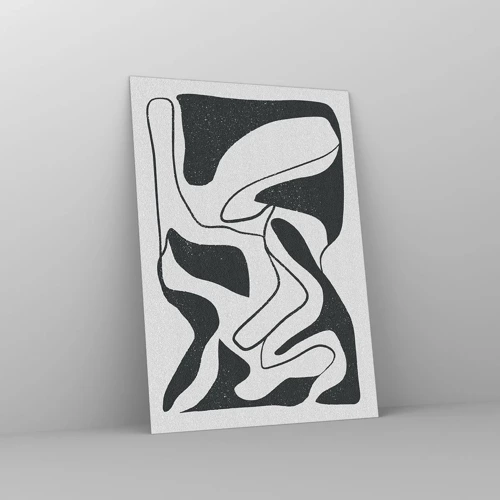 Billede på glas - Abstrakt leg i en labyrint - 50x70 cm