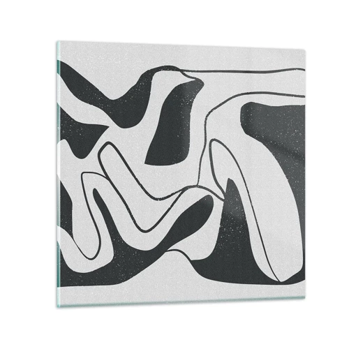 Billede på glas - Abstrakt leg i en labyrint - 70x70 cm
