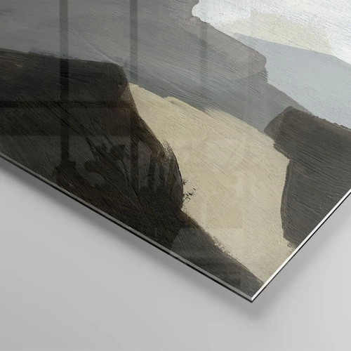Billede på glas - Abstraktion: afsked med det grå - 100x40 cm