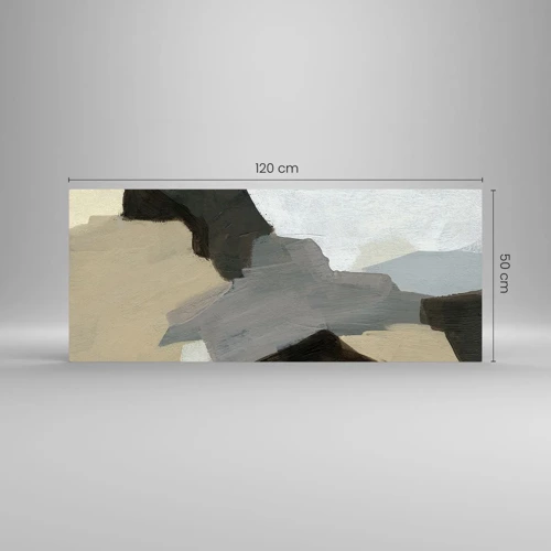 Billede på glas - Abstraktion: afsked med det grå - 120x50 cm