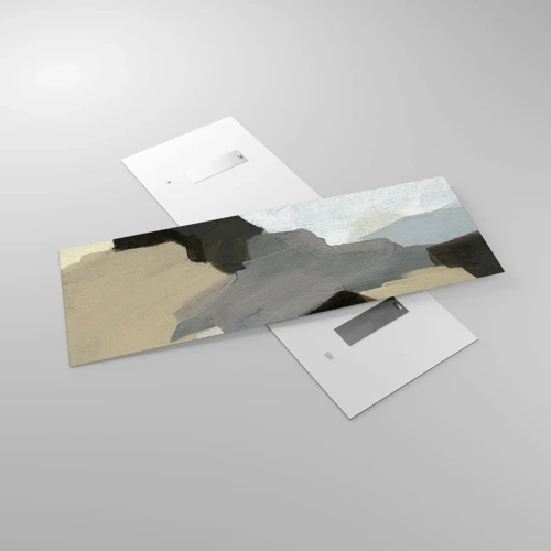Billede på glas - Abstraktion: afsked med det grå - 140x50 cm