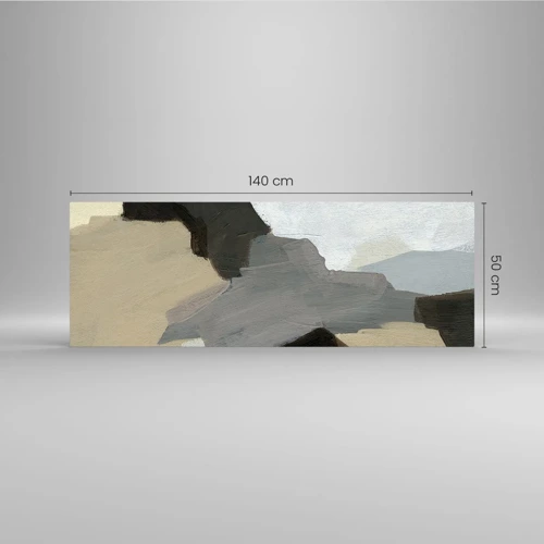 Billede på glas - Abstraktion: afsked med det grå - 140x50 cm