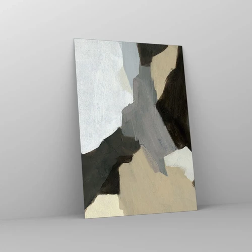 Billede på glas - Abstraktion: afsked med det grå - 70x100 cm