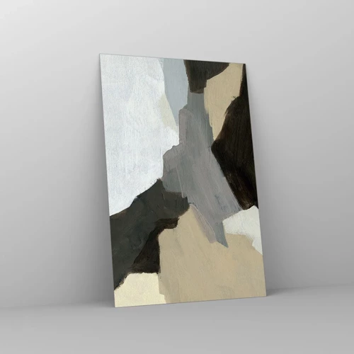 Billede på glas - Abstraktion: afsked med det grå - 80x120 cm