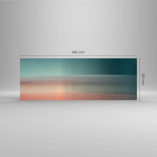 Billede på glas - Abstraktion: bølger af lys - 140x50 cm