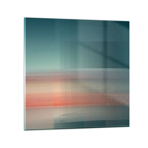 Billede på glas - Abstraktion: bølger af lys - 60x60 cm