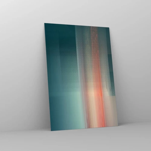 Billede på glas - Abstraktion: bølger af lys - 70x100 cm