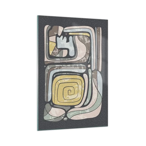 Billede på glas - Abstraktion i en præcolumbiansk ånd - 70x100 cm
