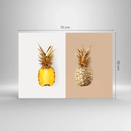 Billede på glas - Ananas til os - 70x50 cm