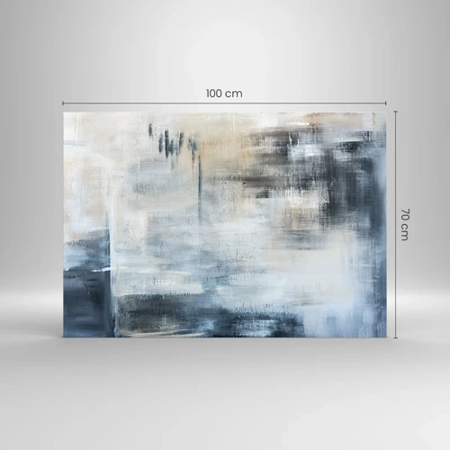 Billede på glas - Bag et slør af blåt - 100x70 cm