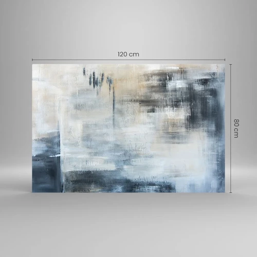 Billede på glas - Bag et slør af blåt - 120x80 cm