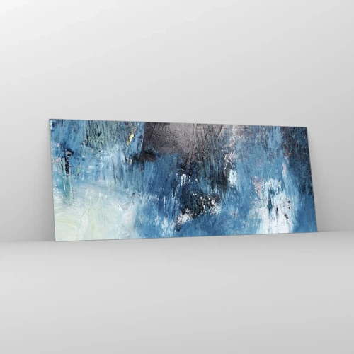 Billede på glas - Blå rapsodi - 100x40 cm