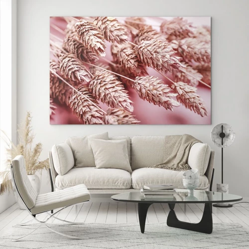 Billede på glas - Blomsterkaskade i lyserødt - 70x50 cm