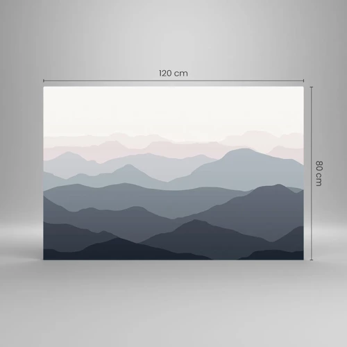 Billede på glas - Bølger af bjerge - 120x80 cm