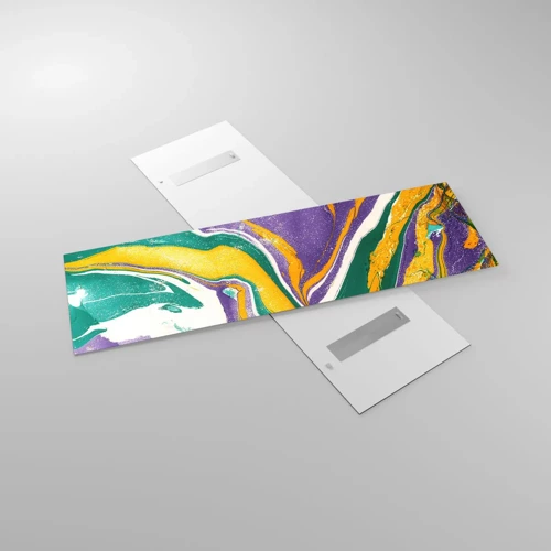 Billede på glas - Bølger af farver - 160x50 cm
