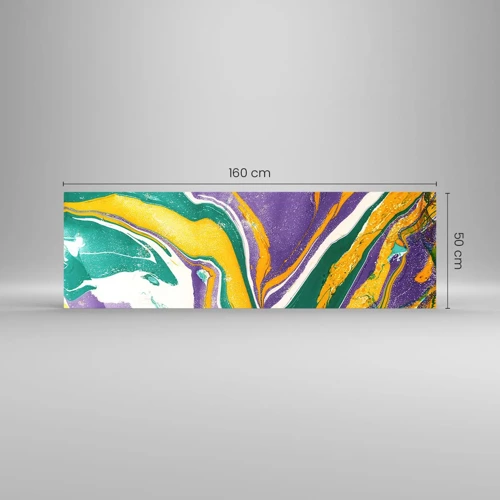 Billede på glas - Bølger af farver - 160x50 cm
