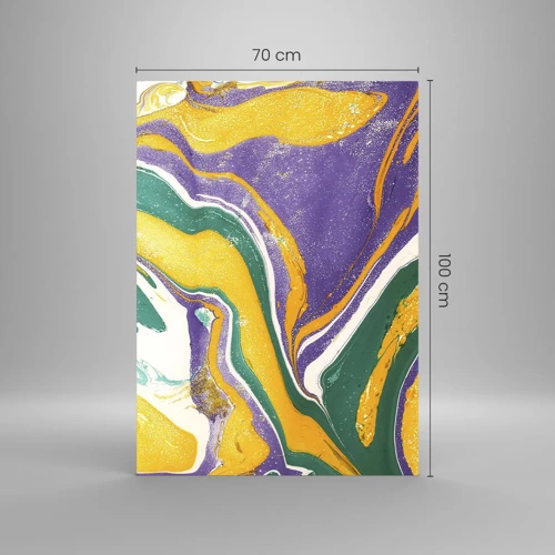 Billede på glas - Bølger af farver - 70x100 cm