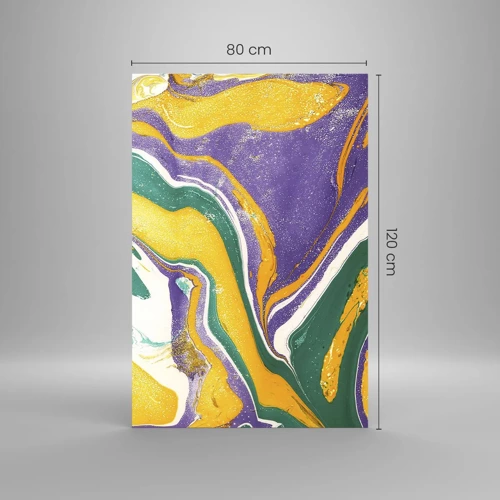 Billede på glas - Bølger af farver - 80x120 cm