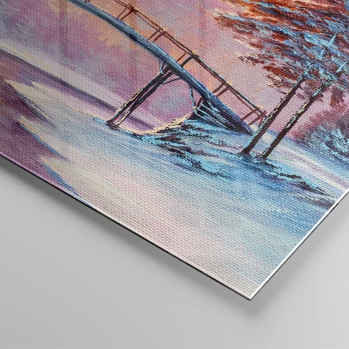 Billede på glas - De fire årstider - vinter - 100x40 cm