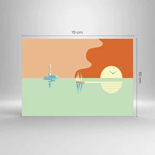 Billede på glas - Det perfekte havlandskab - 70x50 cm