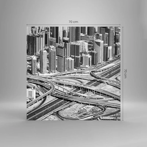 Billede på glas - Dubai - den umulige by - 70x70 cm