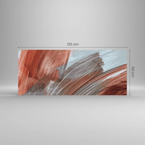 Billede på glas - Efterårsagtig og blæsende abstraktion - 120x50 cm
