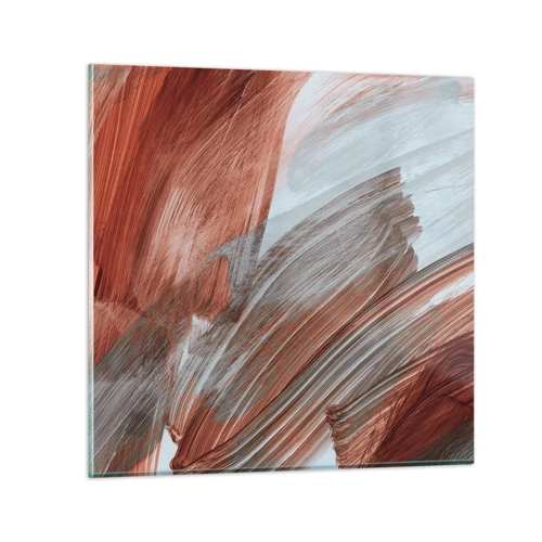 Billede på glas - Efterårsagtig og blæsende abstraktion - 30x30 cm