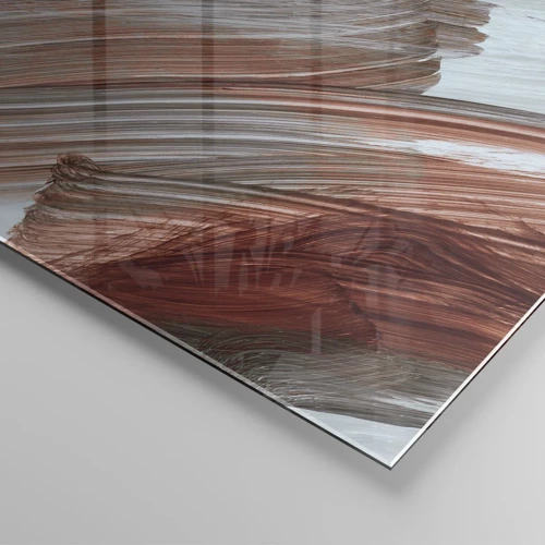 Billede på glas - Efterårsagtig og blæsende abstraktion - 40x40 cm