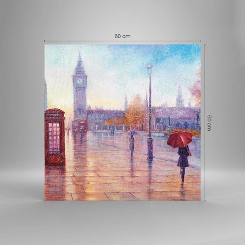 Billede på glas - En efterårsdag i London - 60x60 cm